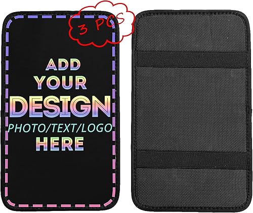 Funda de almohadilla de consola central personalizada para automóvil, diseño personalizado de tu foto, texto, nombre, logotipo, funda antideslizante