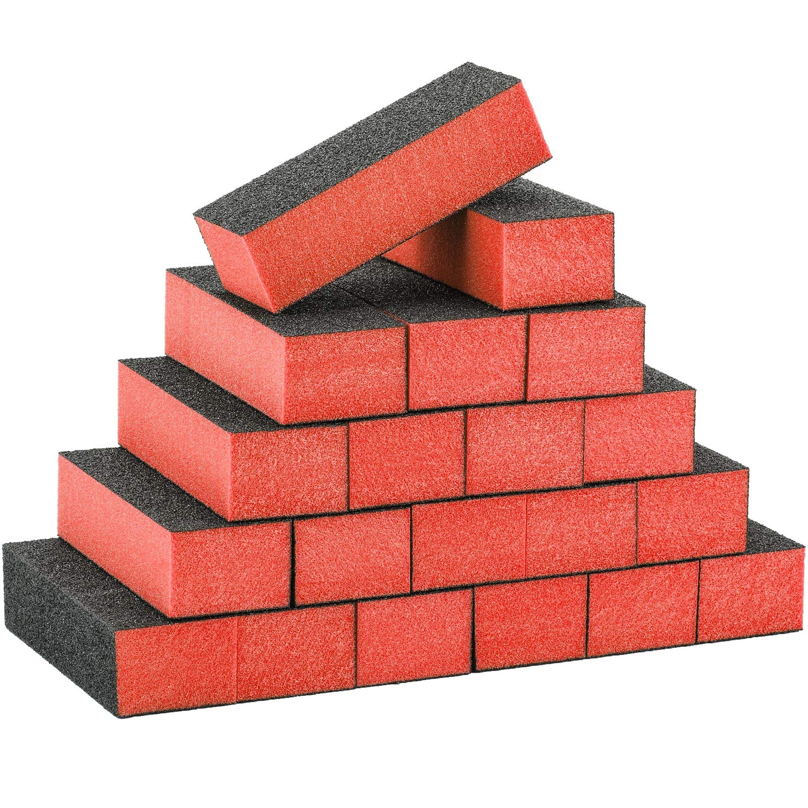 20 Pack Nail Polish Buffer Block Sanding Buffing Nail Files Pedicure Manicure Tool 80/80/120 Grit(Orange Black)