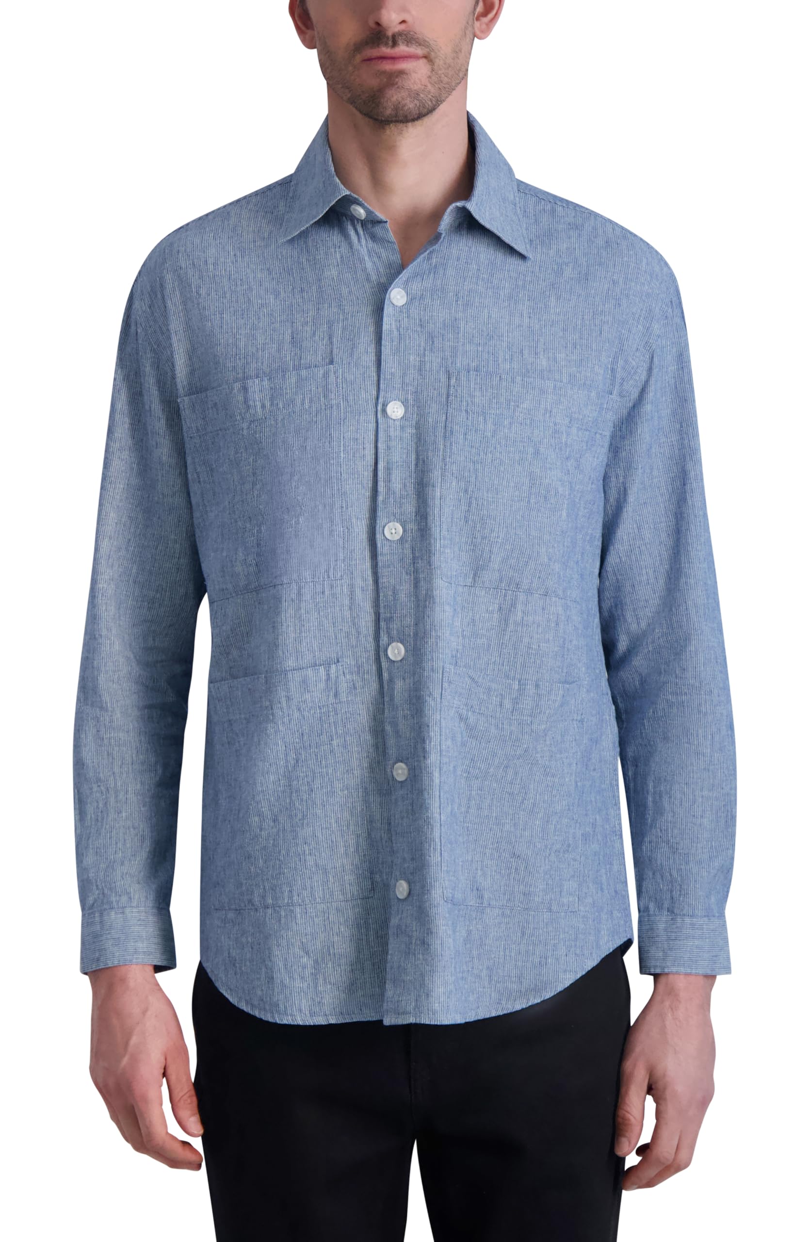Karl Lagerfeld Long Sleeve Four Pocket Top Camiseta de Manga Larga con Cuatro Bolsillos Hombre