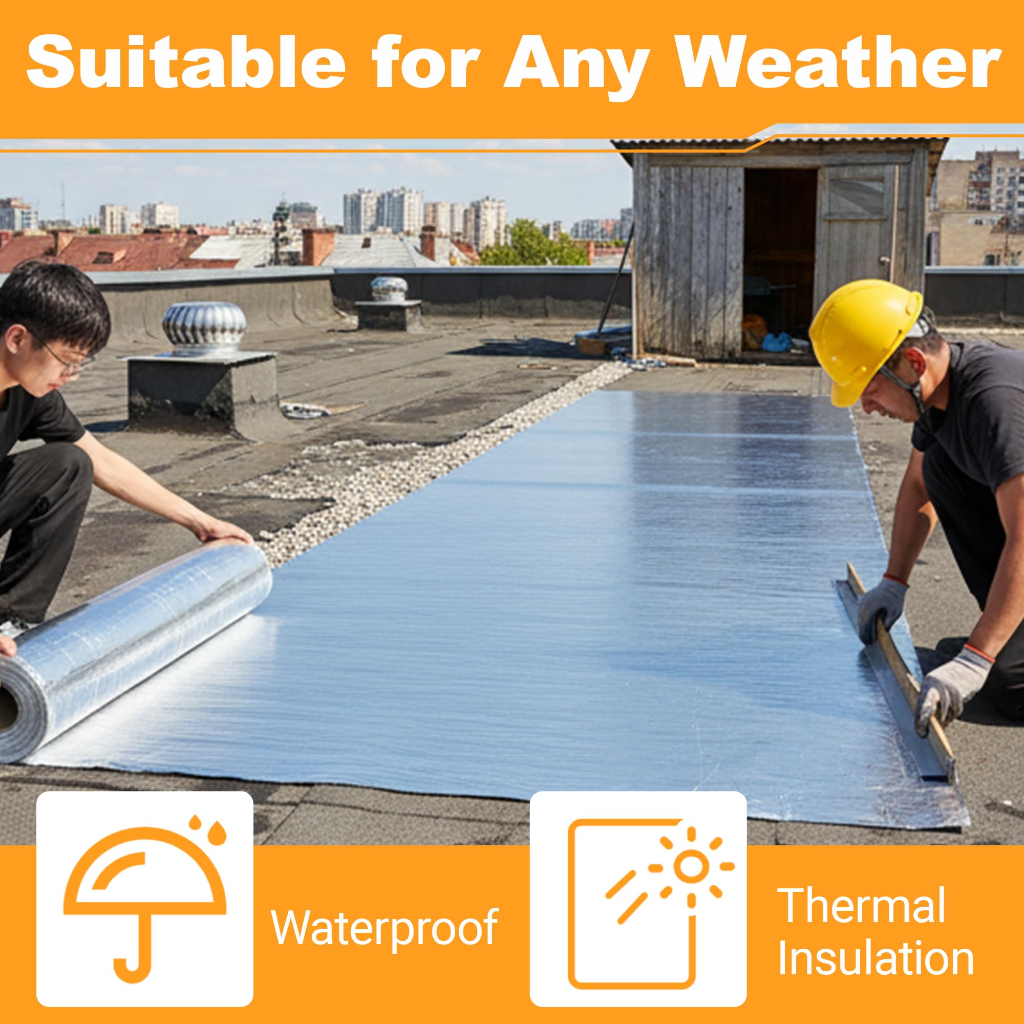 Cinta autoadhesiva de fieltro para techos de 39.6 pulgadas x 16.4 pies, cinta de reparación impermeable de betún para techos, cinta protectora de revestimiento de techo impermeable para fugas de