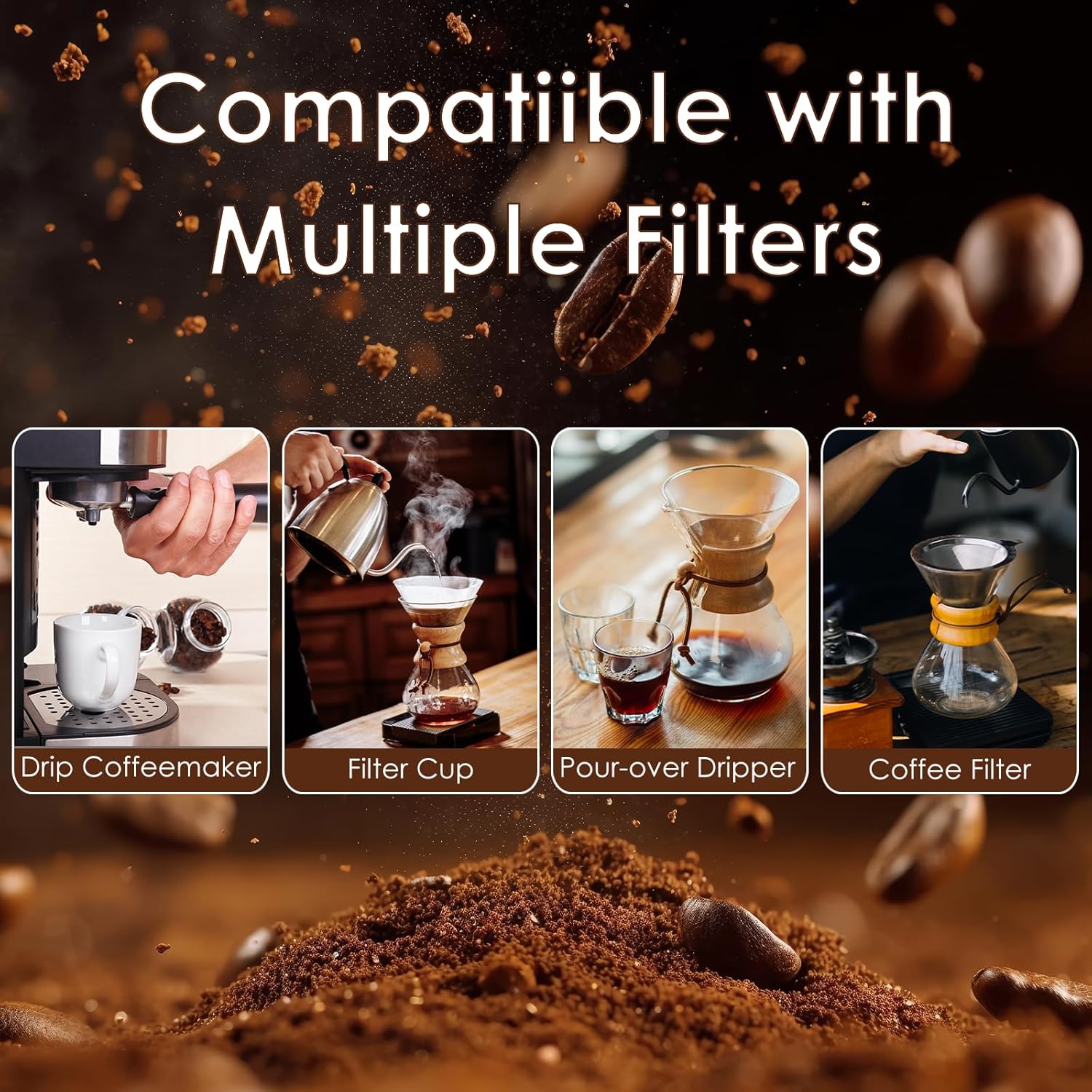 600 Count Coffee Filters #4, Cone Paper Coffee Filters 8-12 Cup, Unbleached Disposable No 4 Coffee Filter Compatible with Ninja Coffee Maker, Pour Over and Drip Coffee Maker