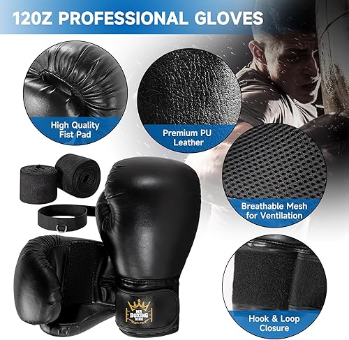 Miniatura 3 de Mr Boxing King - Juego de sacos de boxeo para adultos, 4 pies de capacidad, capacidad de 80 libras, bolsa de entrenamiento sin relleno para gimnasio