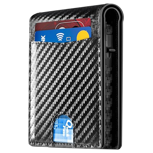 2026 Wallet for Men - RFID Blocking Functional Practical Bifold Slim Minimalist Credit Card Holder Pop Up Wallet
