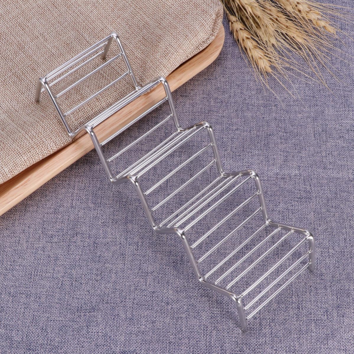 2pcs Stainless Steel Taco Rack Stand with 5 Pockets for Hard Shells