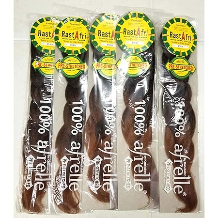 Amazon.com : RastAfri Pre-Stretched Silky Braiding Hair (5 Single Packs ...