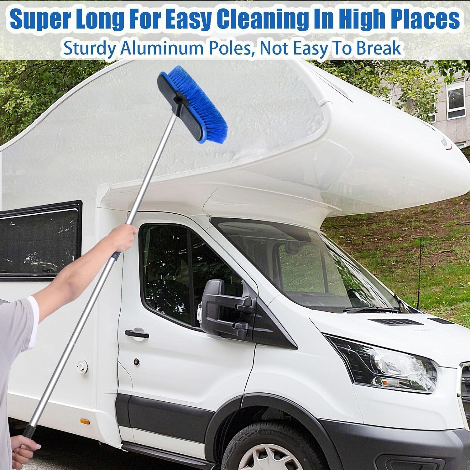 62'' Car Wash Brush with Long Handle, Scratch-Free Soft Bristles Sturdy Car Wash Mop, Extension Pole Cleaning Brush Kit Wash Towel Windshield Squeegee Wheel Tire Brush for Car Truck RV - Image 3