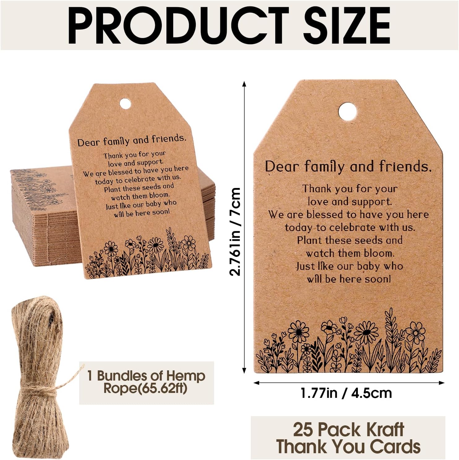 Fumete Baby Shower Party Favors Baby in Bloom Mini Seed Packet, 25 Sets image 3