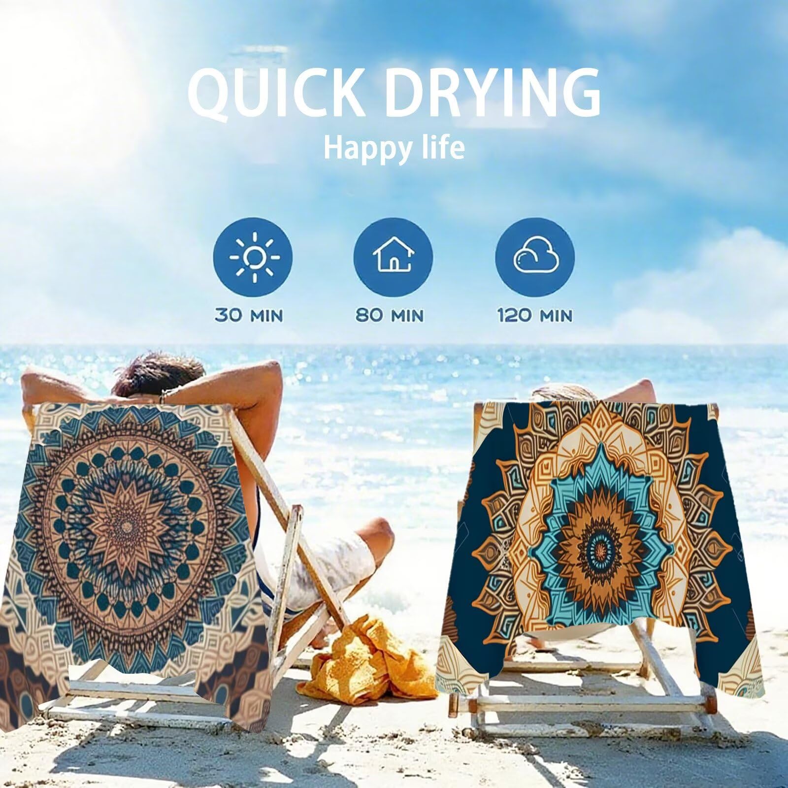 Ręcznik plażowy kwiatowy ręczniki plażowe dla dorosłych 100 x 200 cm ręcznik z mikrofibry turecki ręcznik kąpielowy bez piasku, miękki, chłonny szybkoschnący lekki, idealny do jogi, na kemping