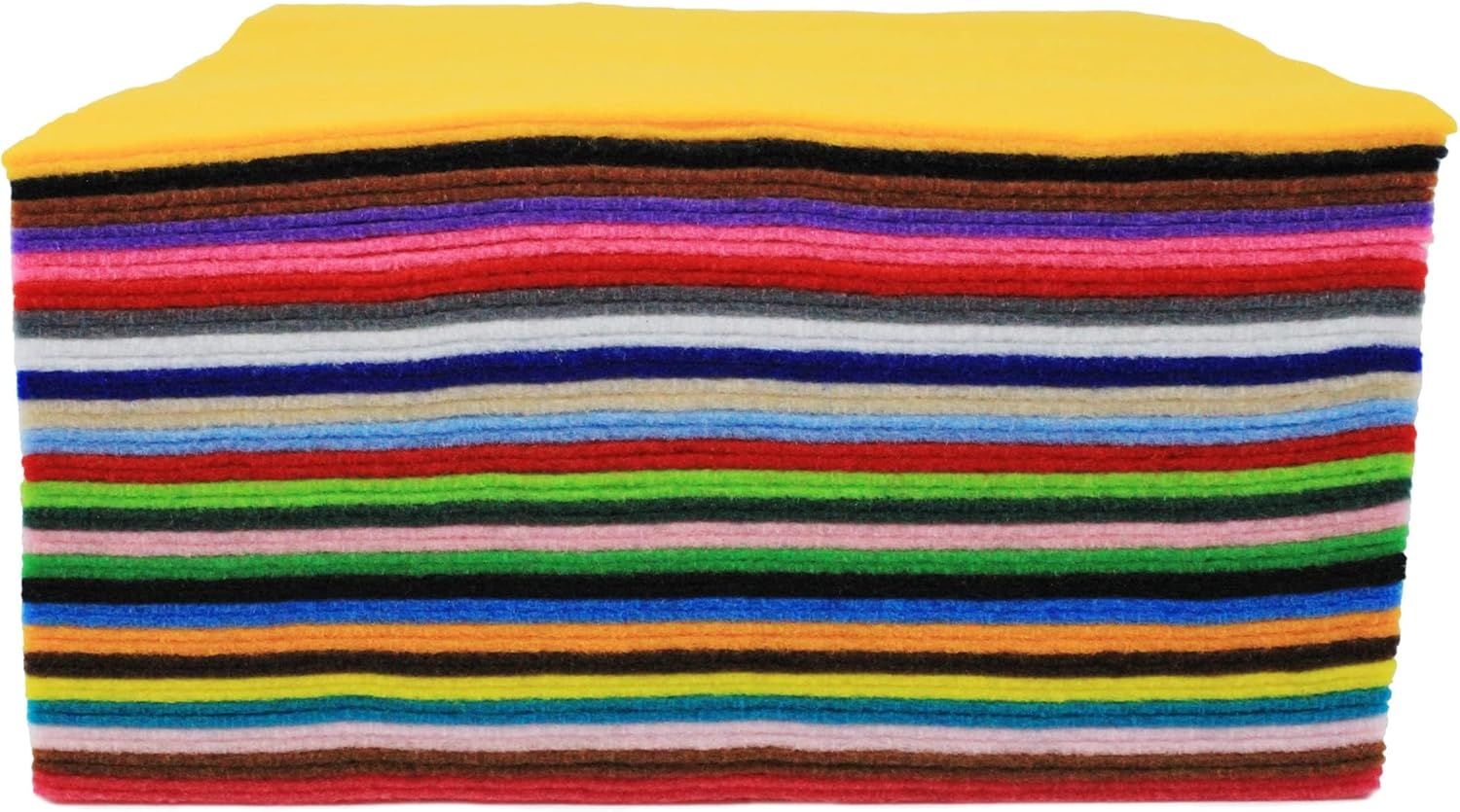 Bright Ideas Assorted 22cm x 22cm, Texture Square Textile Fabrics DIY Craftwork Sewing Patchwork, Arts and Crafts, 50 Sheets in 25 Colours, 1.4mm Soft Thick Polyester Felt