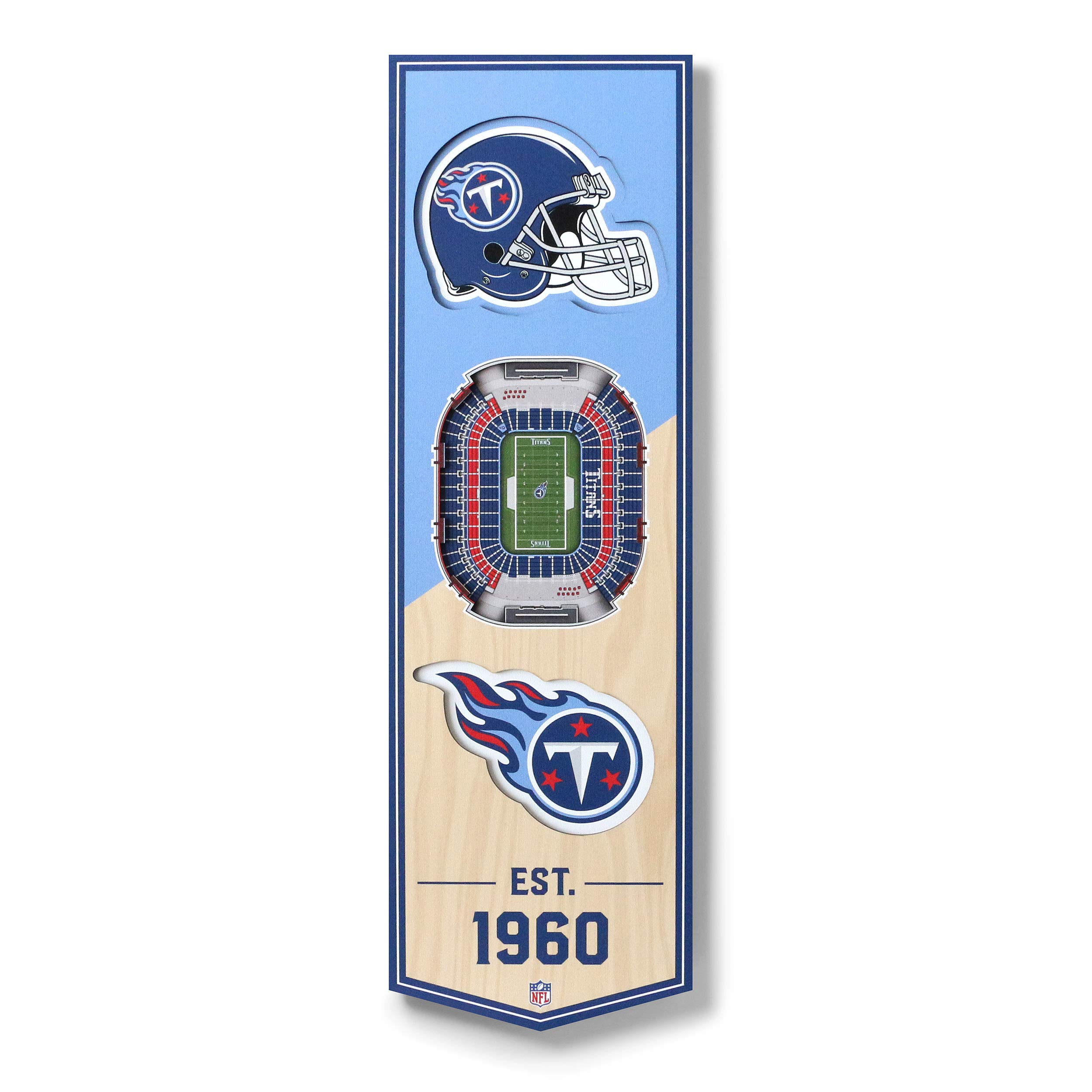 YouTheFan NFL 3D Stadium Banner, 6 x 19 Inches