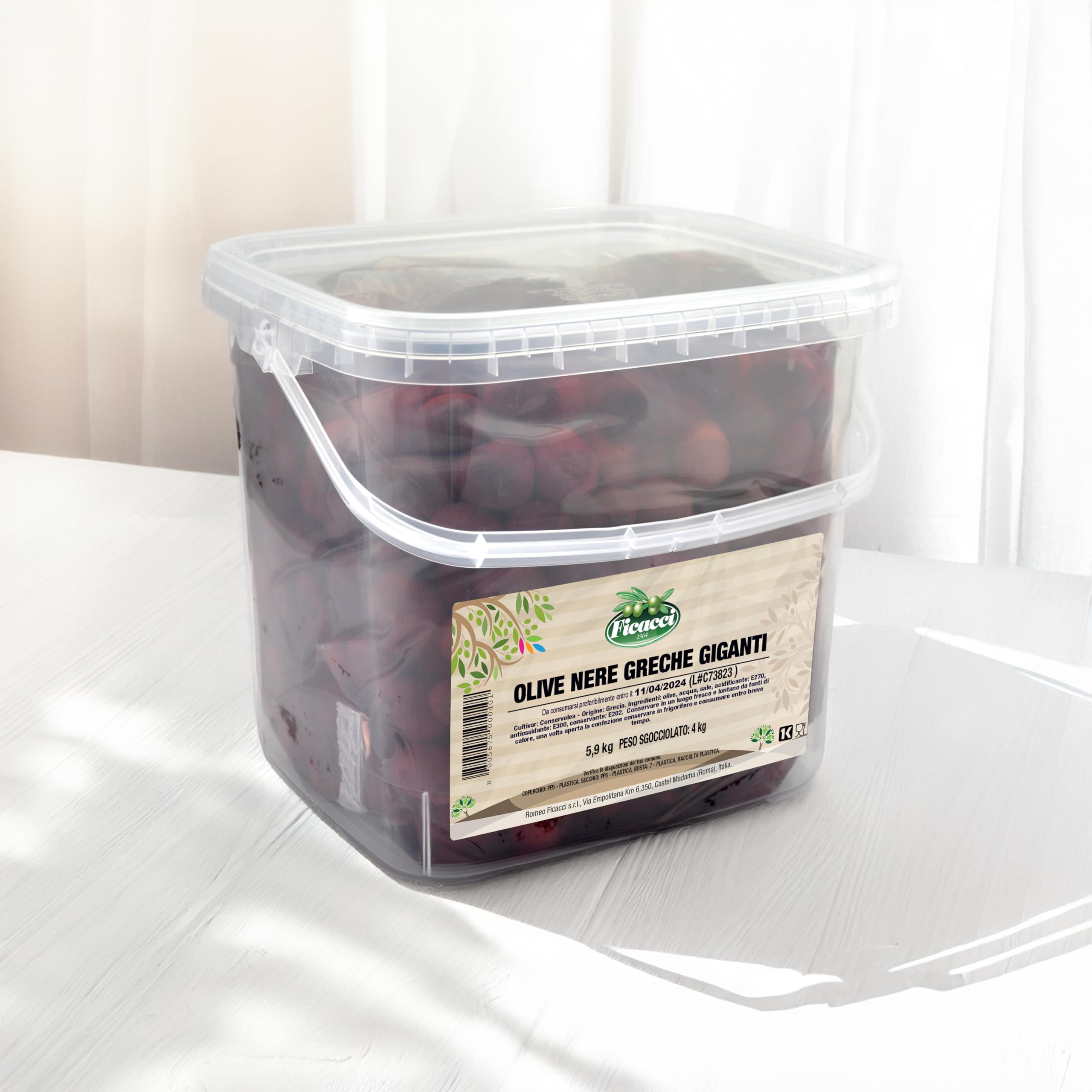Ficacci - Olive Nere Greche In Salamoia 4Kg