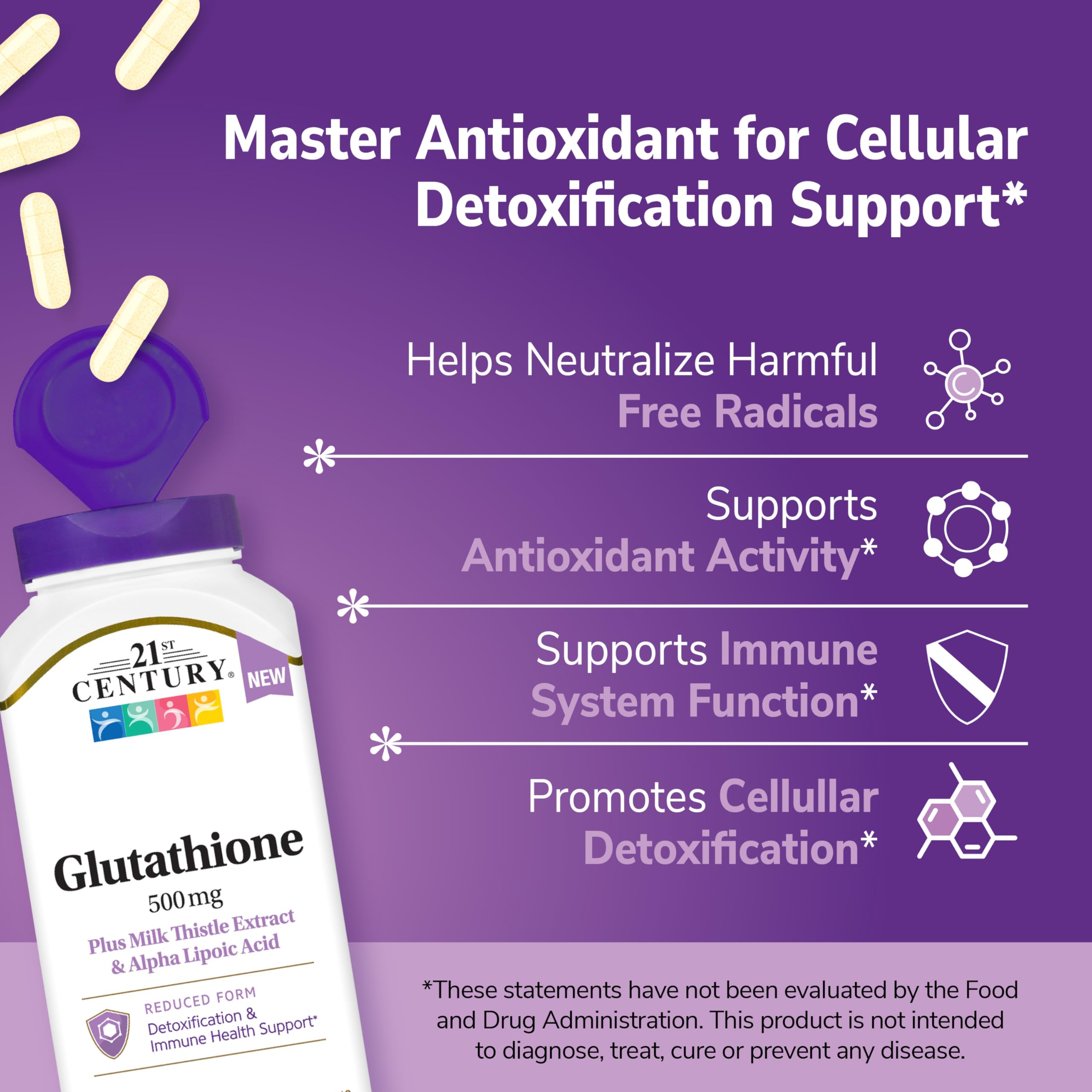 21st century glutathione review Amazon.com: 21st Century Glutathione 500 mg Plus Milk Thistle Extract &  Alpha Lipoic Acid Capsules, 120 Count, Reduced Form, Combats Harmful  Radicals, Supports Cellular & Immune Health, Non-GMO, Gluten-Free : Health &