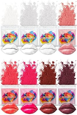 MARBLERS Lip Safe Mica Powder Colorant Set [MLBB 8 Color Set] |Cosmetic | Epoxy Resin Pigment | Dye | Non-Toxic, Vegan, Cruelty-Free | Lip Gloss, Nails, Body Butter, Bath Bomb, Candle & Soap Making
