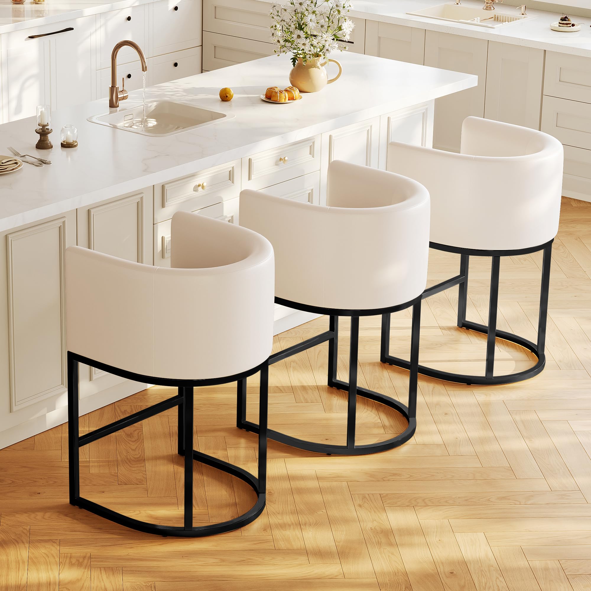 LVHOMLAX Modern Counter Height Bar Stools Set of 3