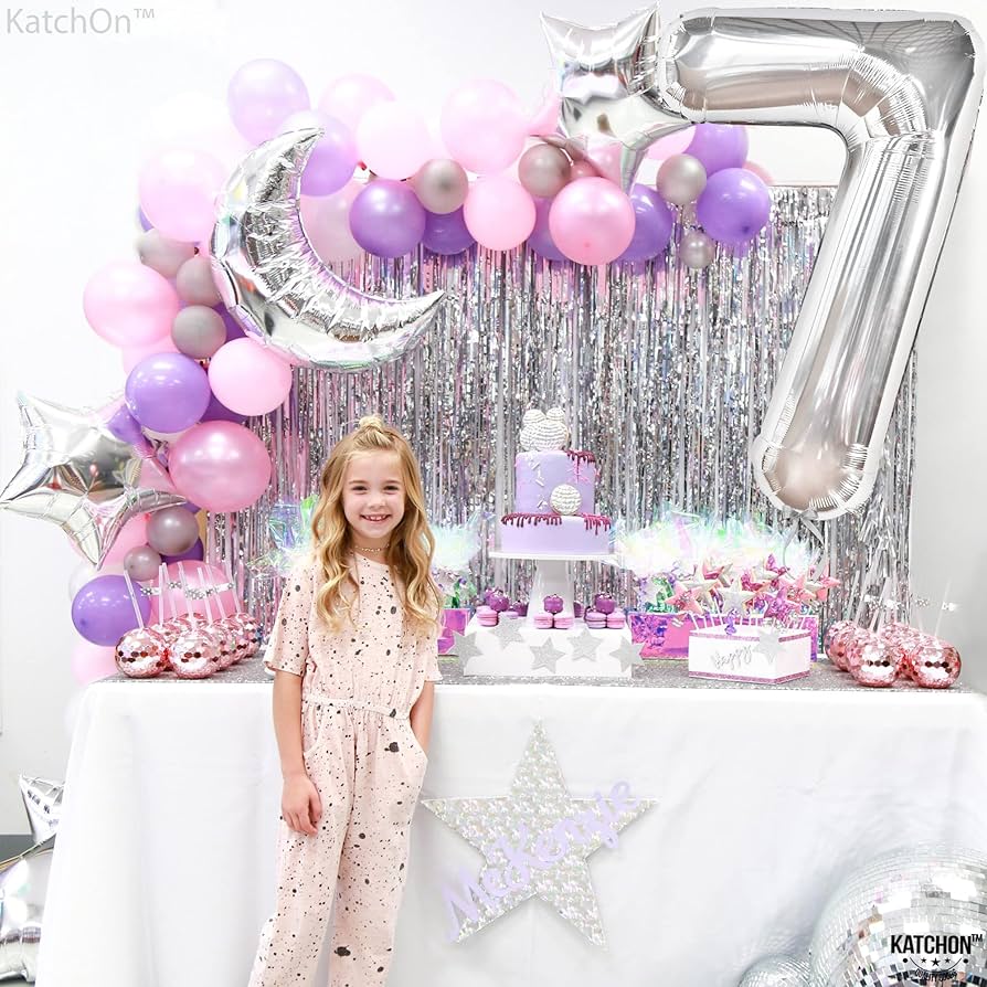 カットソー(長袖/七分) HOWDY.  balloon sleeve rib tops Amazon.com: KatchOn, Giant Silver Number 7 Balloon - 40 Inch