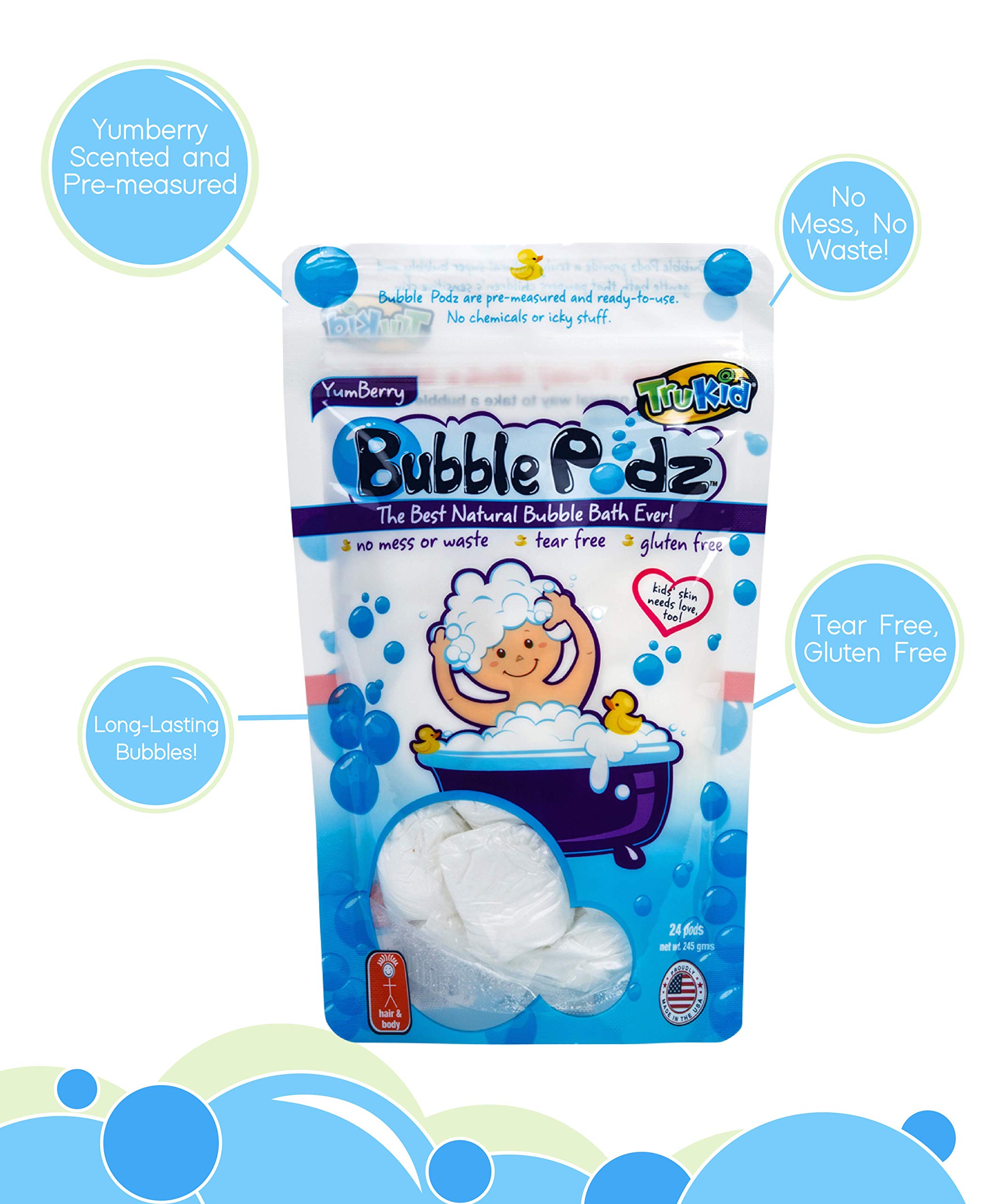 TruKid Bubble Podz for Baby, Refreshing Bubble Bath for Sensitive