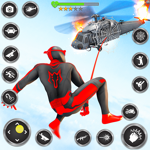 Open World Simulation Game - Spider Rope Hero Gangster CIty War Simulator