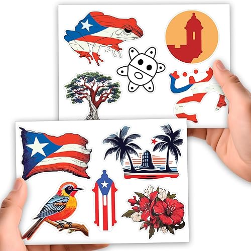 Puerto Rico - Juego de calcomanías para parachoques de coche, ventana, laptop
