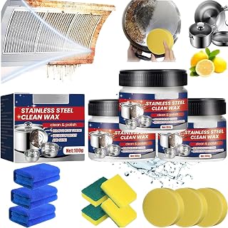 Circularite Stainless Steel Clean Wax, Jue Fish Stainless Steel Clean Wax, Jue Fish Stainless Steel Cleaner Polish, Magical Nano-Technology Stainless Steel Cleaning Paste-Surface Safe (3PCS)