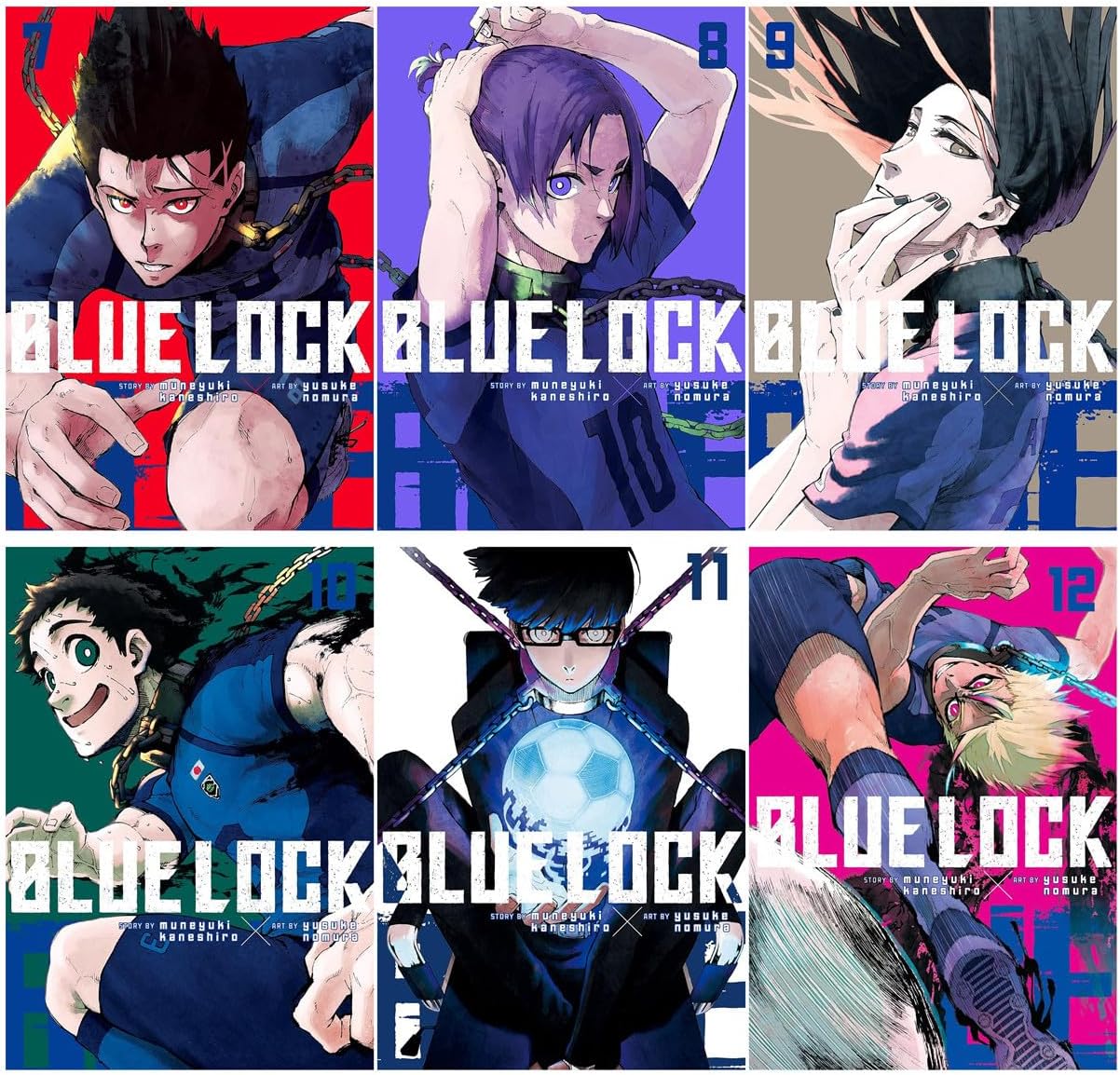 Blue Lock Manga Series 6 Books Set (Vol. 7 - Vol. 12)