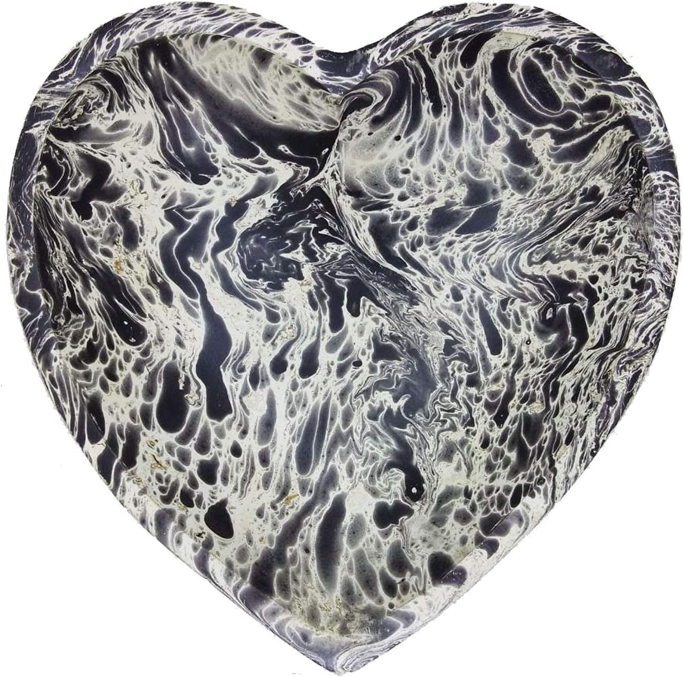 Buy 1 get 1 10 Heart Shaped Bowl - Functional and Collectible Bowl - Handcrafted Wooden Bowl for Serving Candy Nuts Desserts Fruits or Accent Decor Perfect Gift for Any Occasion, Freckles Black & White