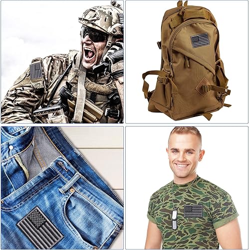 Miniatura 6 de WILLBOND 24 parches para planchar con la bandera estadounidense, bordado patriótico de Estados Unidos, para el día de los veteranos, tela