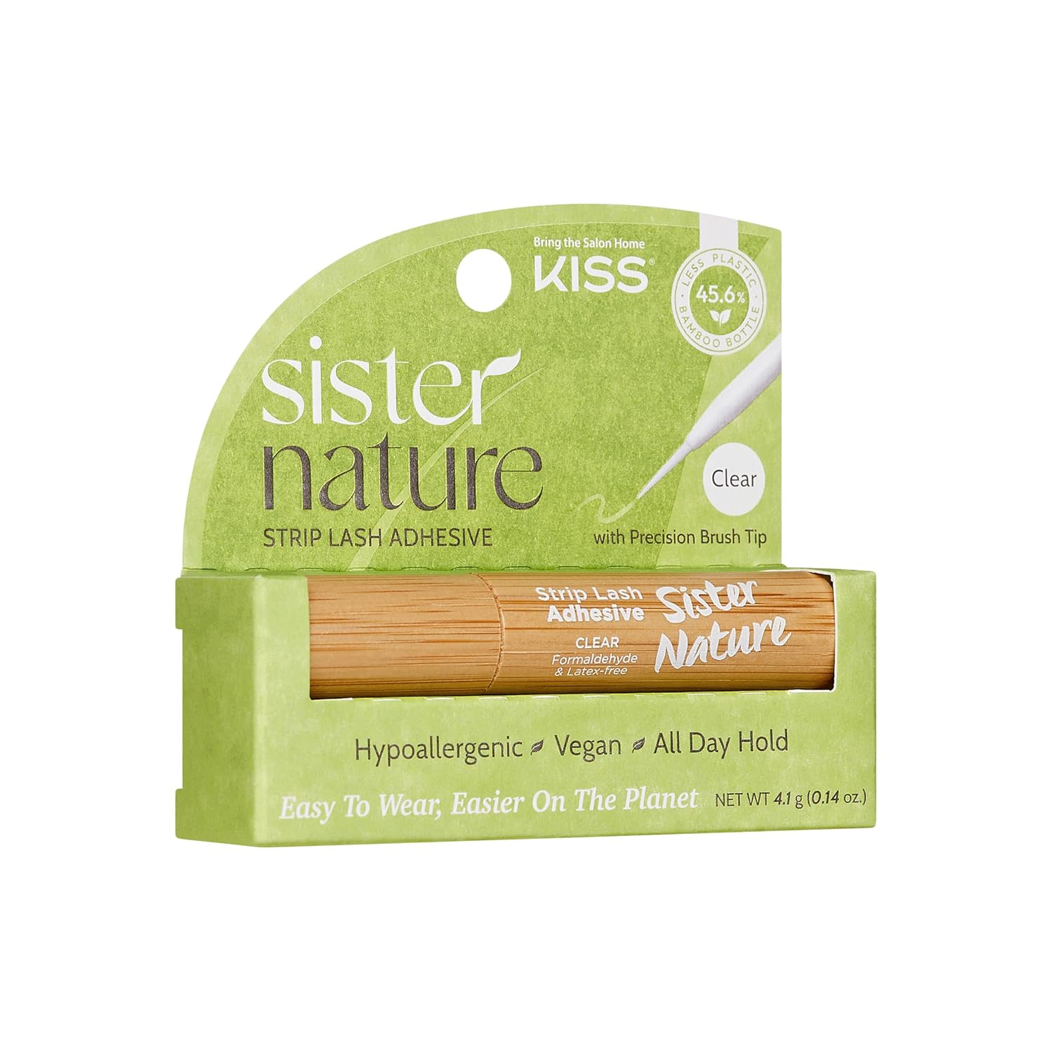 KISS Sister Nature, Lash Glue, Strip Lash Adhesive, Clear, Includes 1 Lash Adhesive, Long Lasting Wear, Can Be Used with Strip Lashes and Lash Clusters