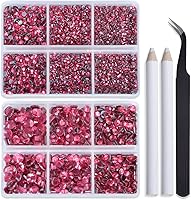 Vista 45 de Bymitel Hotfix - Gemas redondas de diamantes de imitación de cristal para manualidades, mezcla de 6 tamaños con kit de lápiz de cera, negro