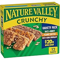 Vista 1 de Nature Valley Barras de granola crujientes, paquete variado, 12 unidades, 8.94 oz (6 bolsas)