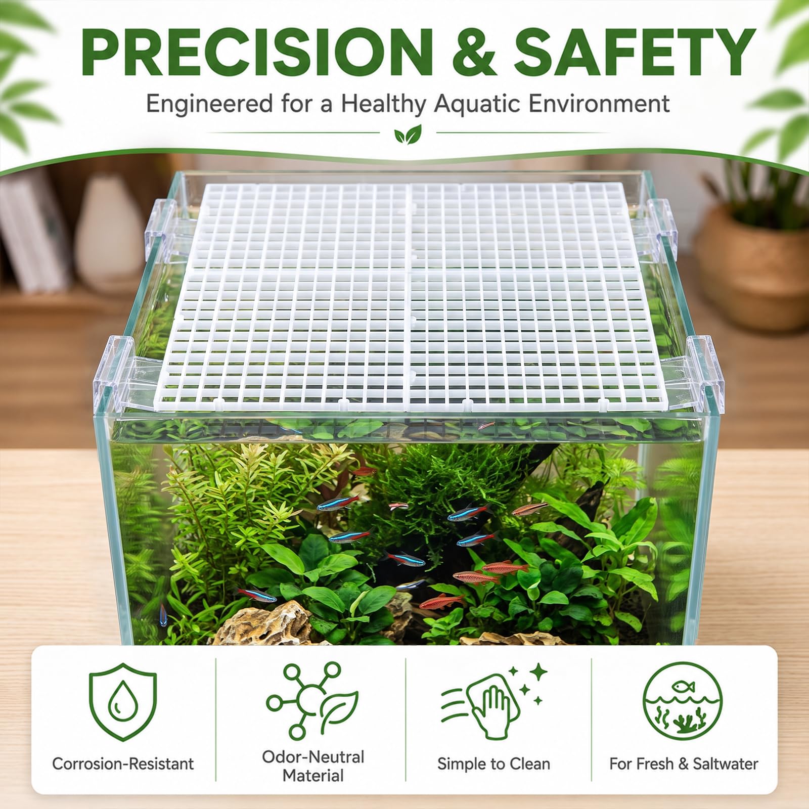 Okllen Lot de 12 couvercles de réservoir en plastique transparent avec clips, couvercle de couvercle d'aquarium, couvercle d'aquarium, couvercle d'aquarium en acrylique