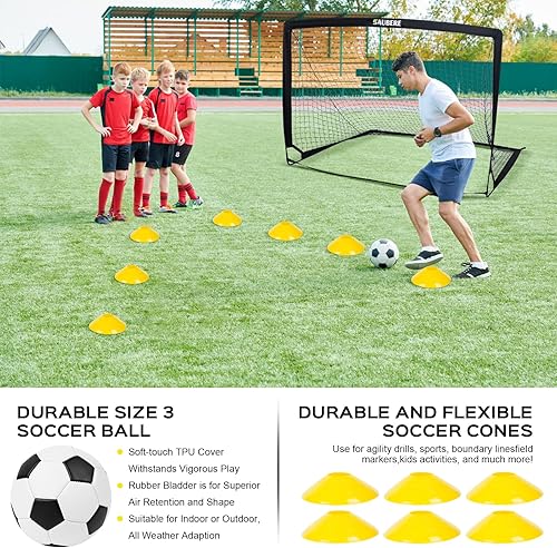 Miniatura 5 de 6x4 ft Kids Soccer Goals for Backyard Set of 2- Portable Pop Up Soccer Net for Backyard for Kids Toddler Youth, Soccer Training Equipment+ Soccer