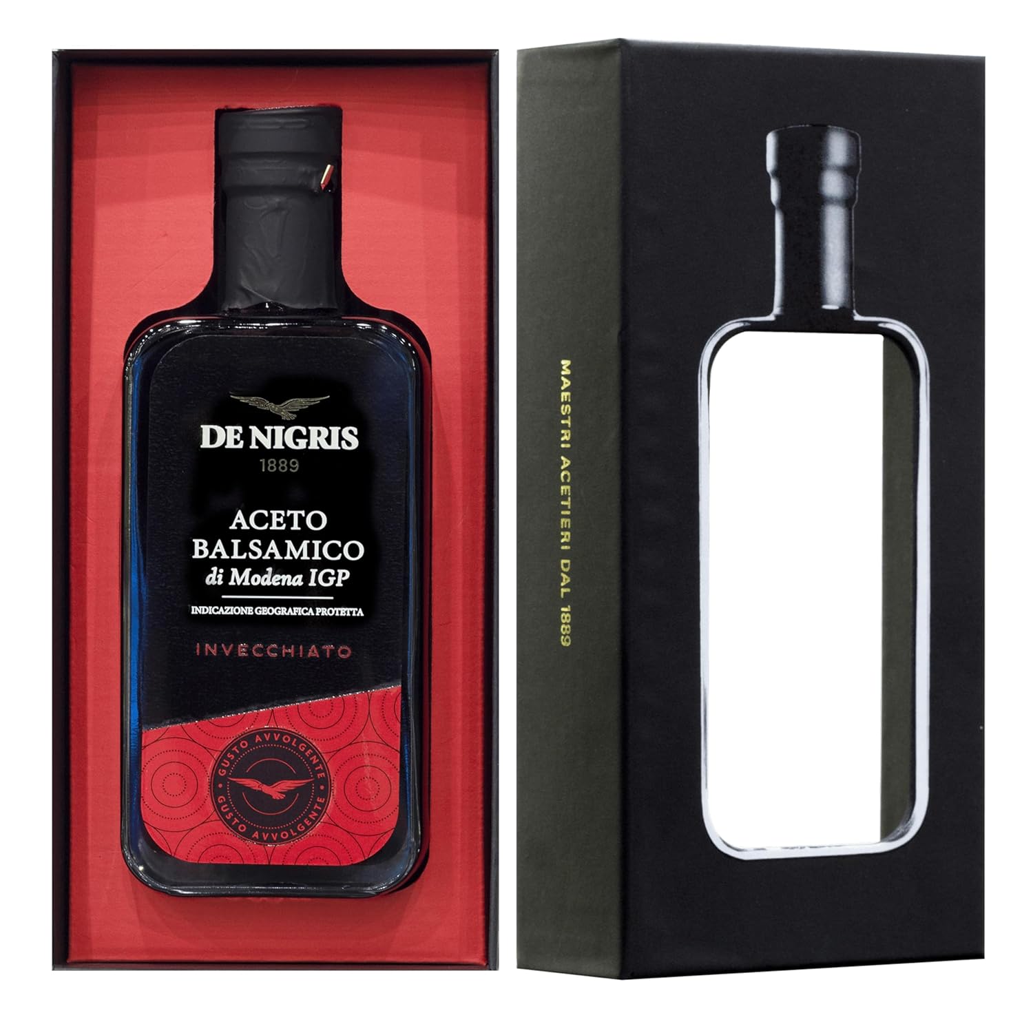 De Nigris Balsamic Vinegar Of Modena Excellence Line, Red Eagle Bold Flavor, 8,5 Oz (250ml) | Balsamic Vinegar From Modena Italy, Sublime And Full-bodied Taste