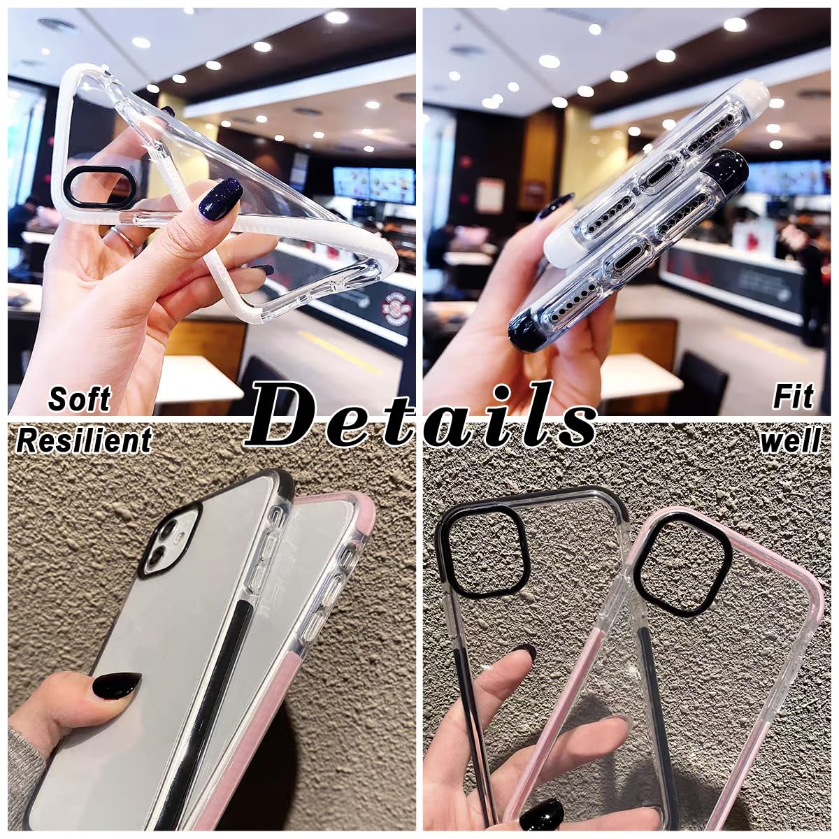 Custom Case for iPhone 16 15 14 13 12 11 10 Pro Max Plus Mini X XS XR SE 8 7 6 6s Personalized Photo Name Customized Collage Pictures Image Text Impact Shockproof Stylish Soft Cover Shell