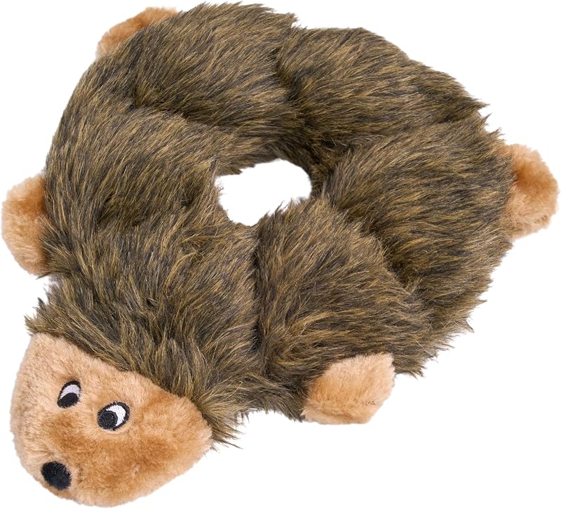 Loopy No Stuffing Dog Toys to Keep Them Busy - 10" | For Small, Medium, & Large Dogs, Squeaky Pet Toy for Boredom, Unstuffed Chew Toy, Soft Plush Puppy Products, Hedgehog