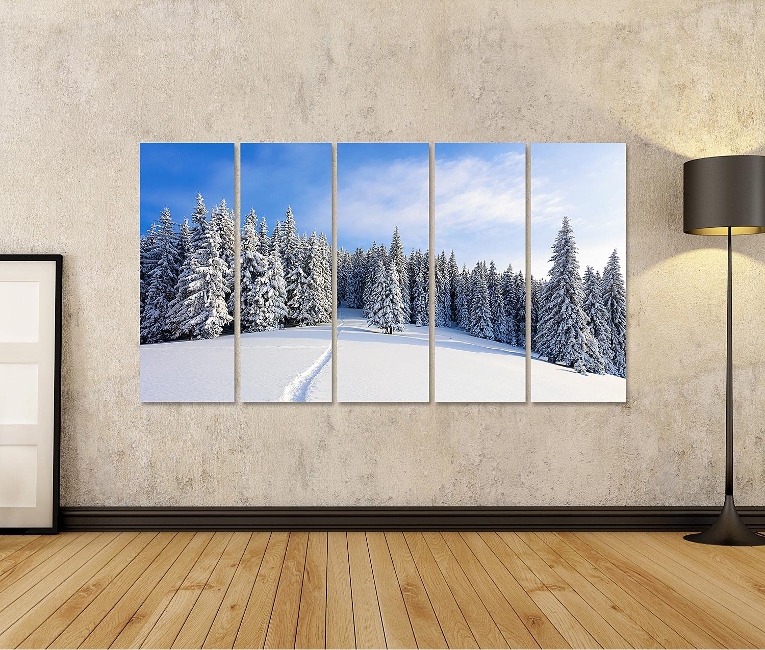 islandburner cuadro sobre lienzo paisaje invernal con hermosos árboles bajo la nieve cuadros murales carteles