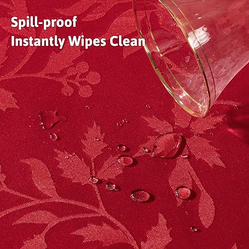 Miniatura 10 de joybest Mantel de Navidad Elegance, mantel de tela de poliéster jacquard para decoración de Navidad, cena de vacaciones y reuniones familiares,