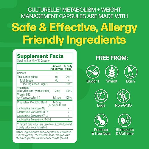 Miniatura 2 de Culturelle Metabolismo + Control de peso con cápsulas probióticas SlimBiotics® – 30 unidades – Ayuda a controlar el peso de manera segura - Promueve