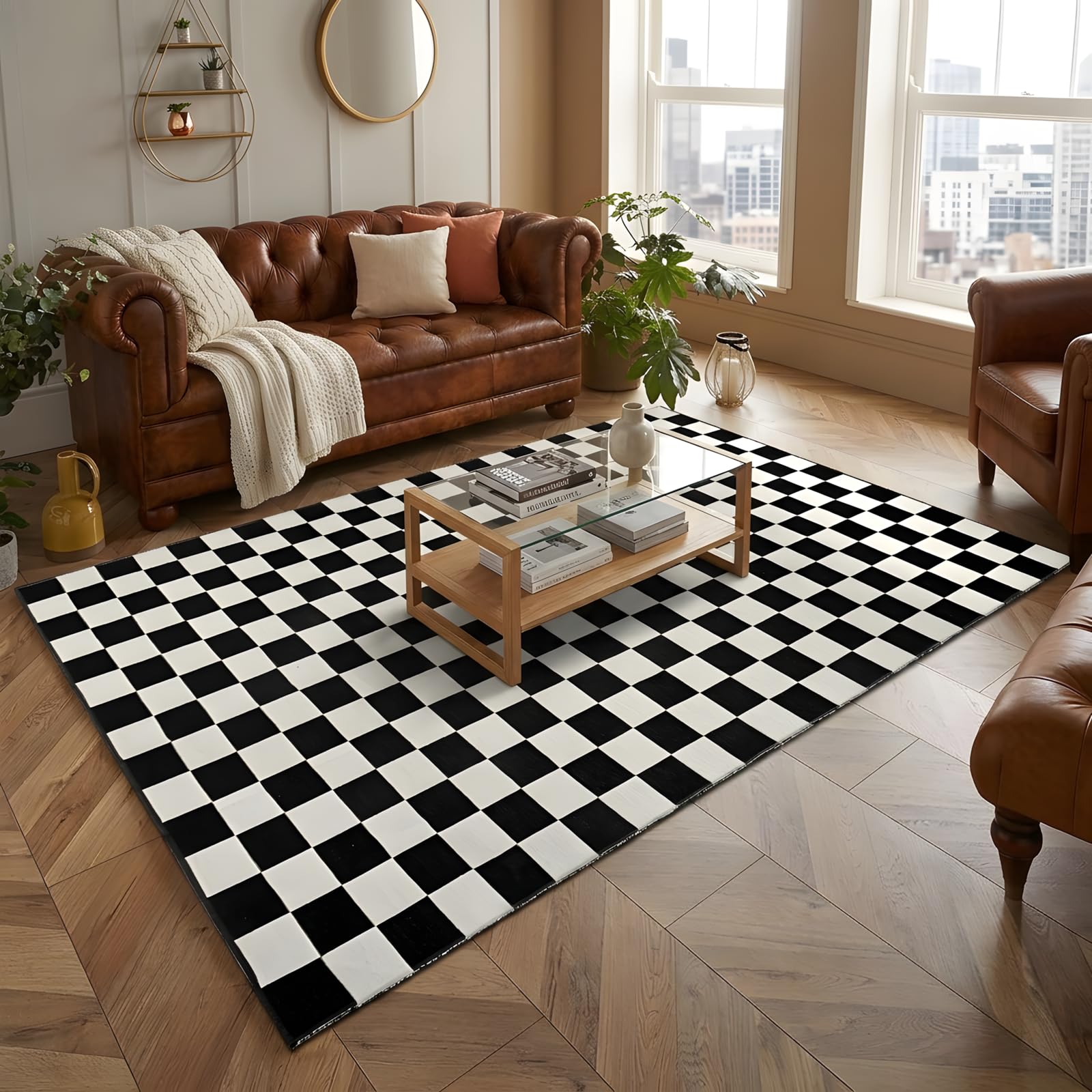 Photo 1 of Seavish 5x8 Ft Checkered Rug