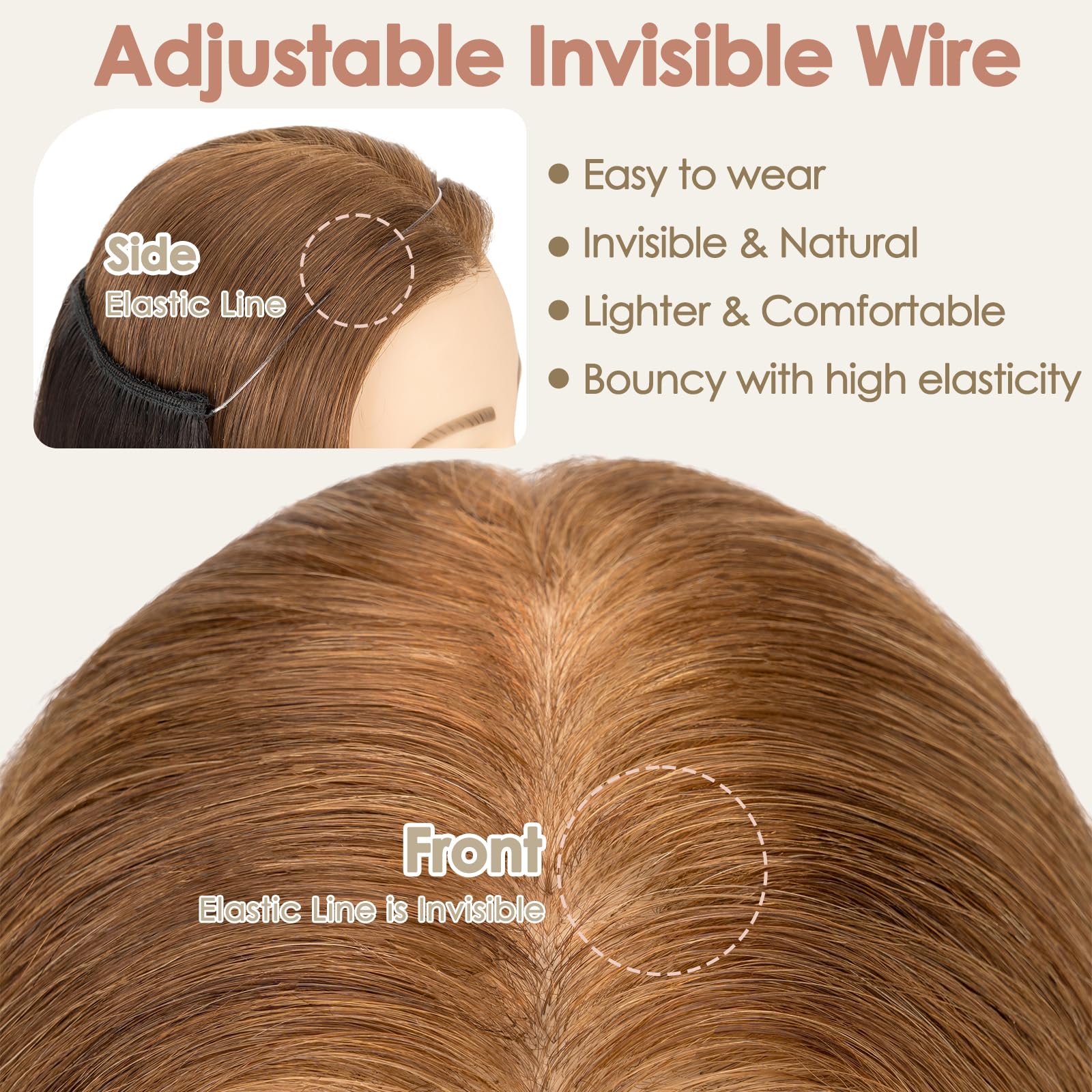 S-noilite Wire Hair Extensions Human Hair Natural Black Invisible Fish Line Hair Extensions Real Hair One Piece Human Hair Extensions 14 Inch 60g - Image 4