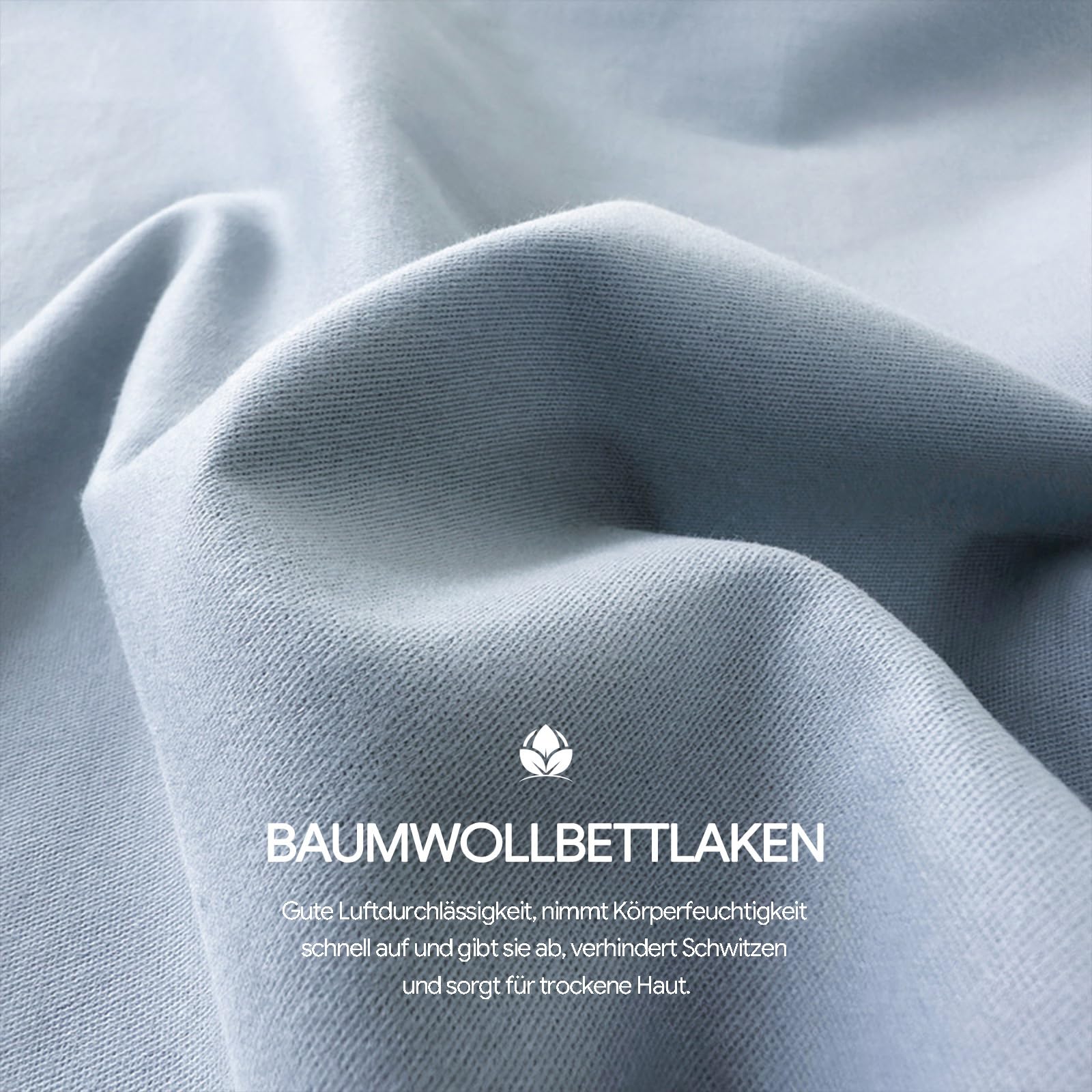 Bettlaken 245x250cm Blau Extra großes Bettlaken
