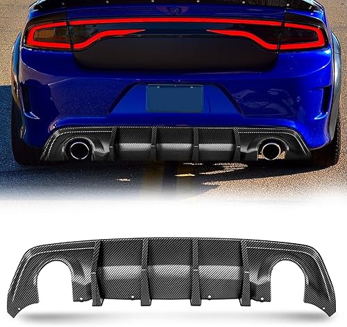 Difusor de labio para parachoques trasero compatible con cargador GT RT 392 SRT Hellcat Sedan de 4 puertas estilo V3 PP, cenefa trasera para