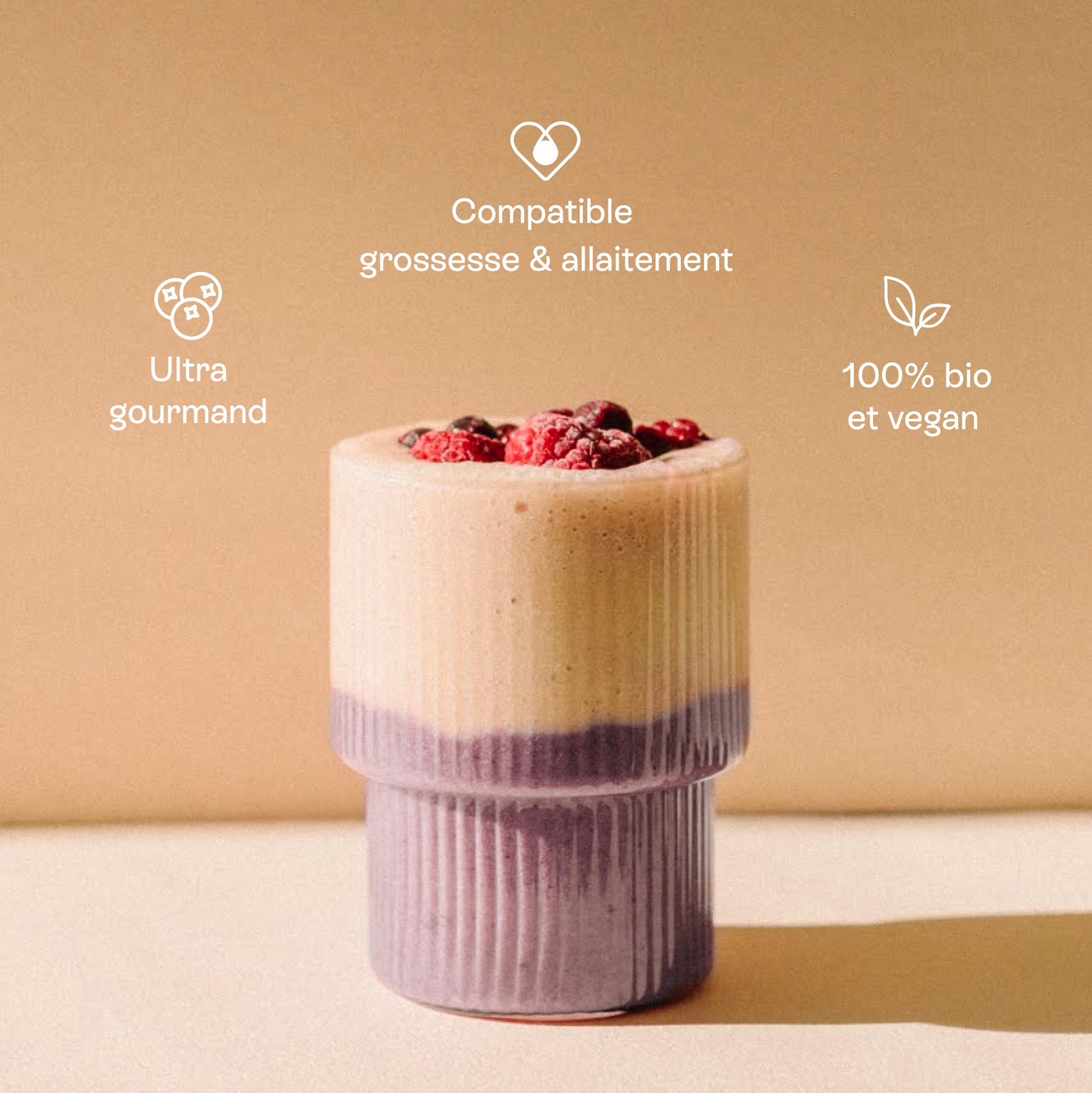Jolly mama! Purple Power | Poudre de Protéines Végétales Bio | Açaï et Myrtille | Compatible Grossesse & Allaitement | 100% d'Origine Bio | Fabriqué en France | Pot 264g