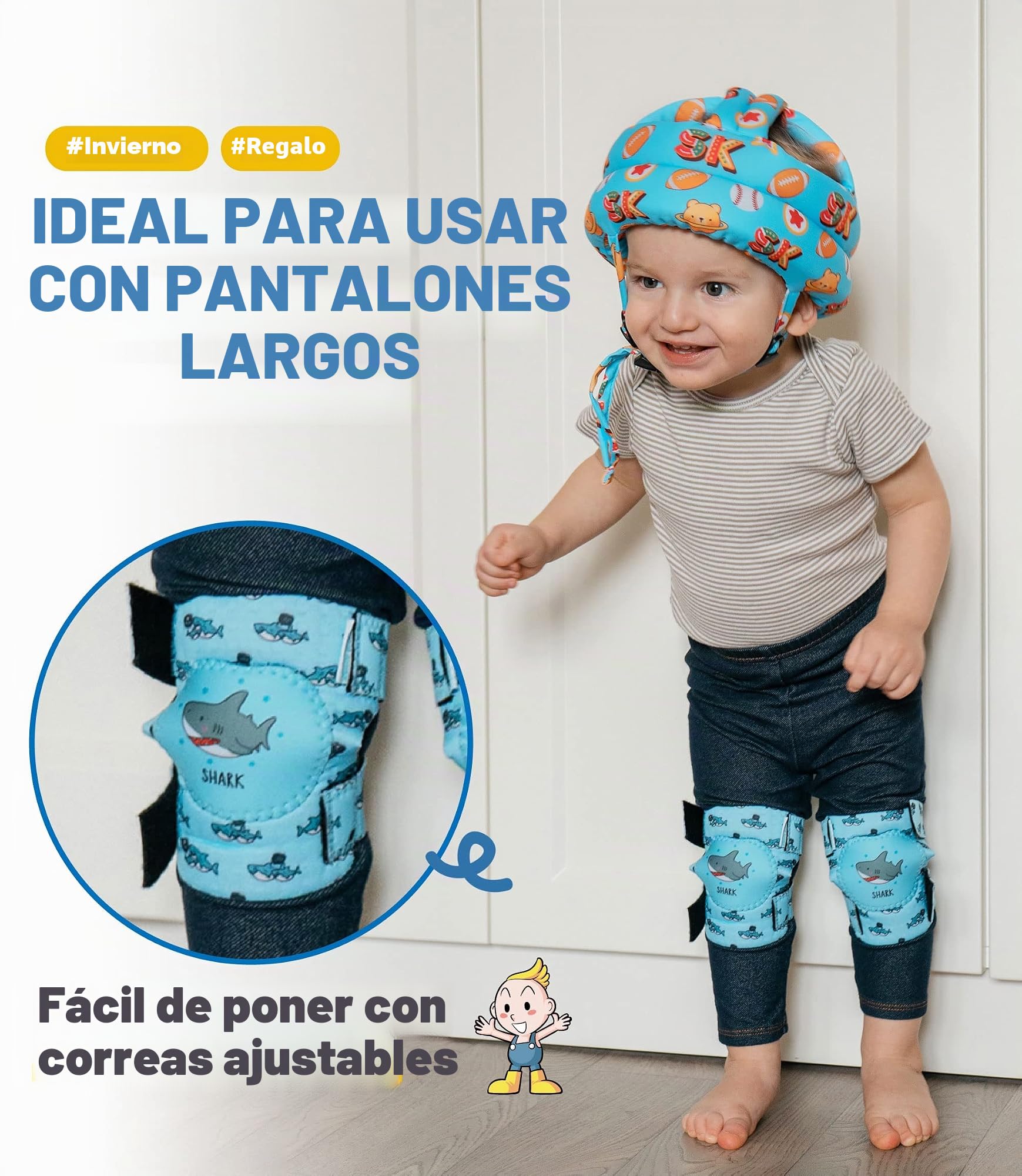 Simply Kids Rodilleras Bebé Gateo (2 Pares) I Bebe Gatear Verano Antideslizantes para Niña Chico Niño