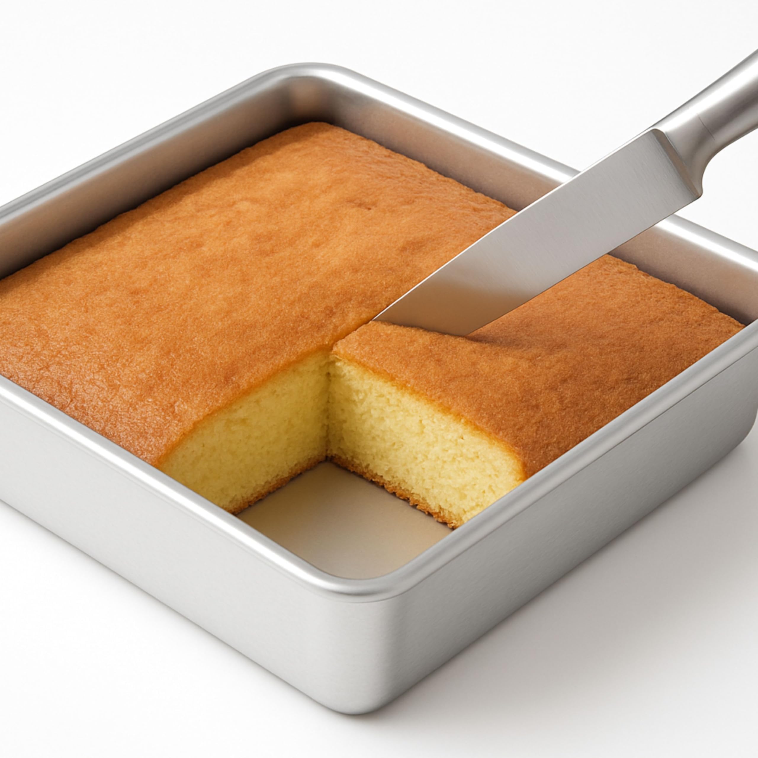 Aluminium Square Cake Mould Set of 3 (6", 7", 8") | Food Grade Baking Trays | Oven, OTG & Microwave Safe | Lightweight, Durable, Easy to Clean | Ideal for Cakes, Brownies, Pastries & Desserts 2