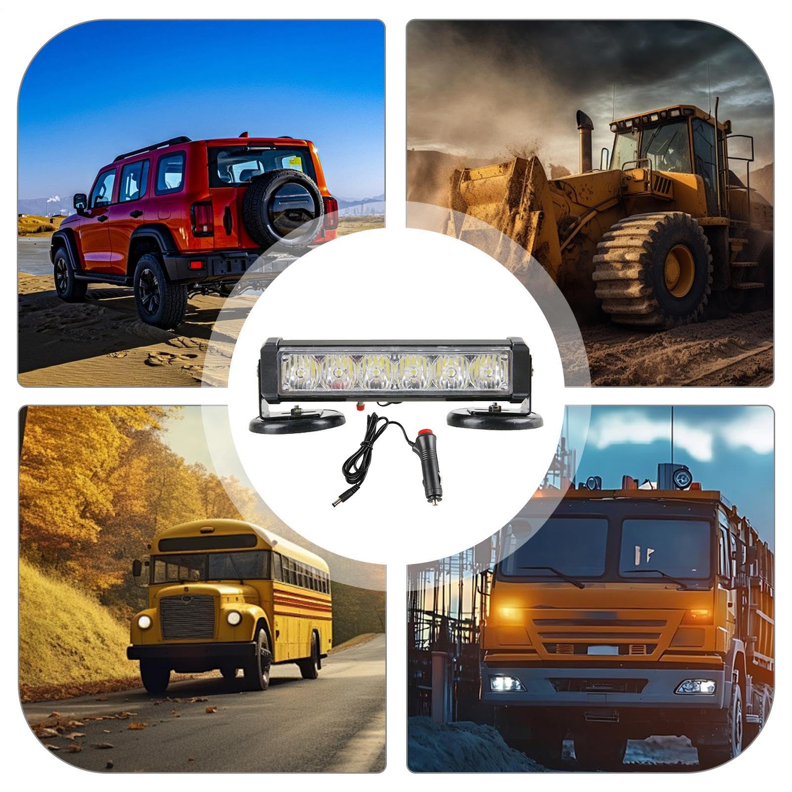 Lampe Flash magnétique puissante pour Voiture, Barre Lumineuse LED pour camions, Lumière étanche, Voyant d'avertissement Rechargeable, Torche de Danger pour carrosserie