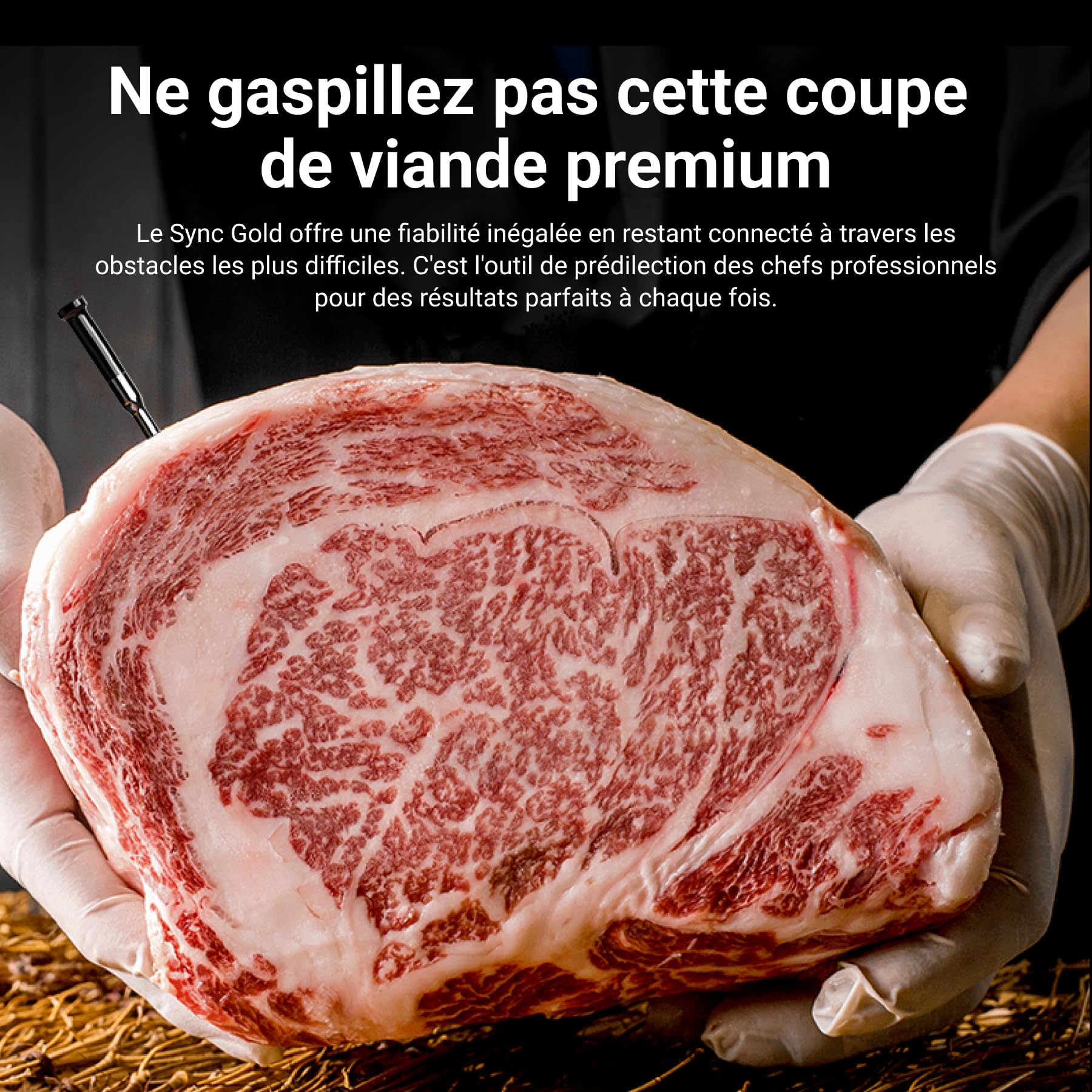 Typhur Sync Gold Thermomètre Cuisine Sans Fil, 4 Sondes, WiFi & Sub-1GHz, 6 Capteurs, Précision ±0,3℃, Application & Base Intelligente, IPX8, Sonde Barbecue pour Four Fumoir Gril Friteuse à Air