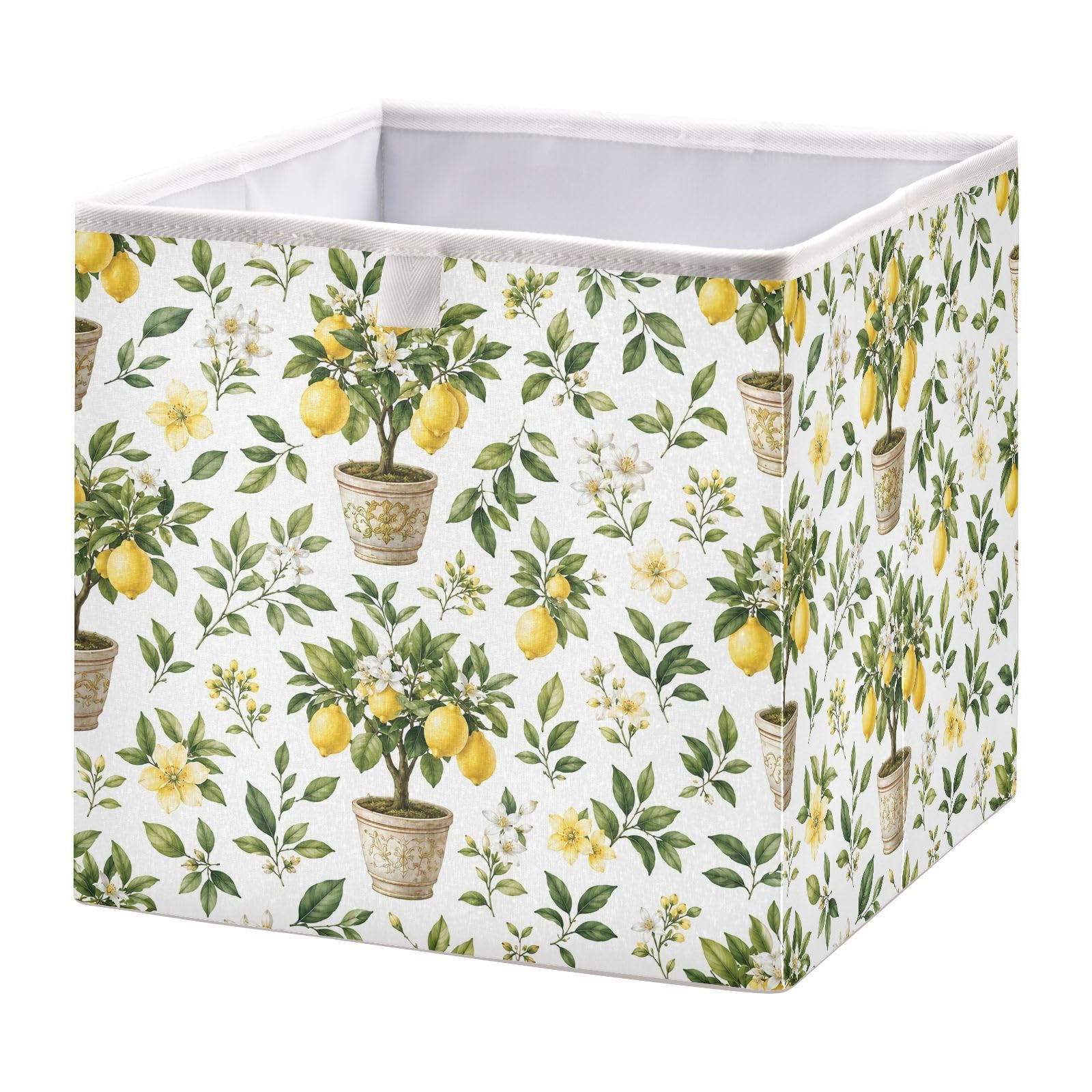Ewusp Lemon Cube Storage Boxes 28x28 cm Foldable Closet Organiser Bin Holiday Basket Baby Basket for Nursery Bedroom Office