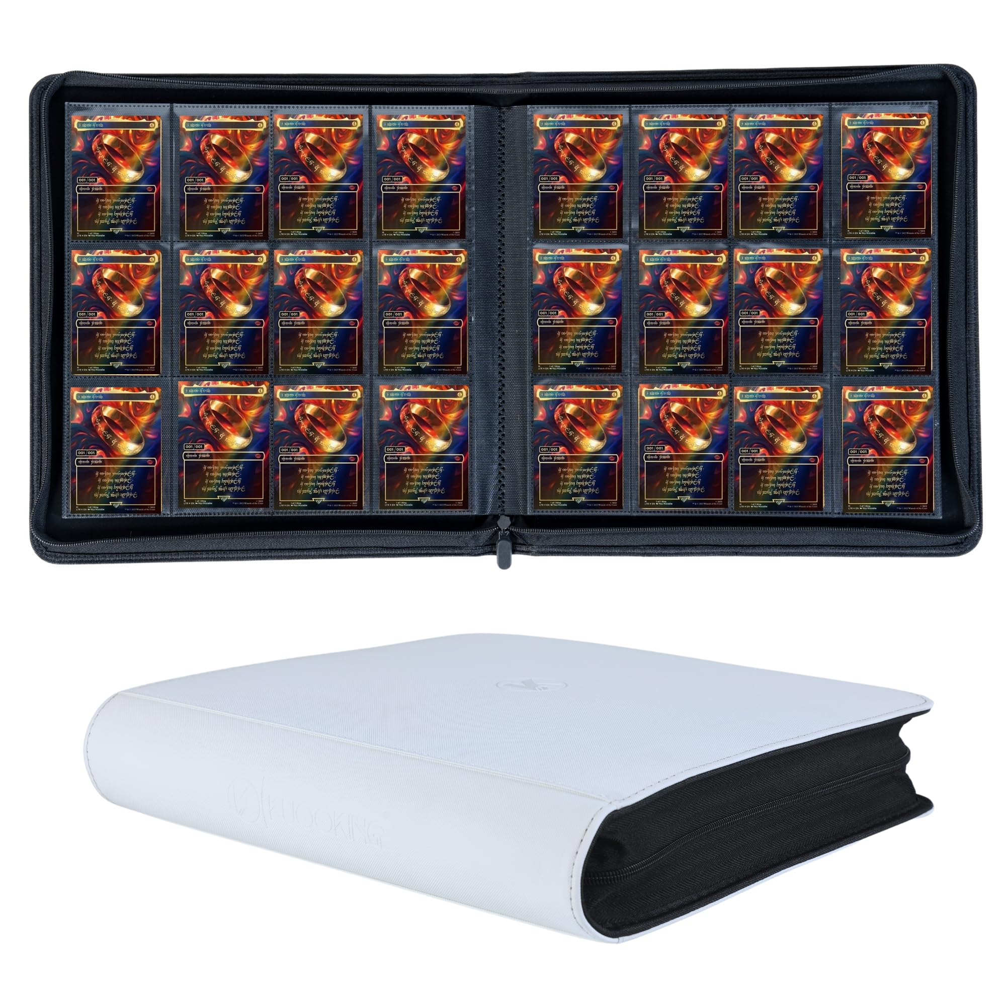 KUOOKING 1200+ Pockets Trading Card Binder (WHITE)
