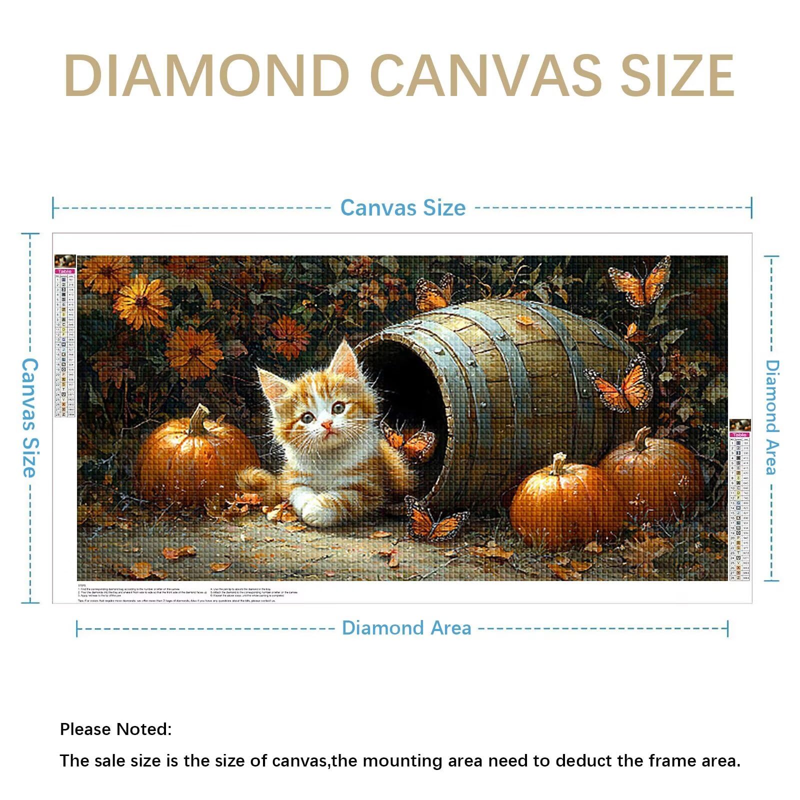 Diamond Painting Grande 160x80cm Gato Diamond Painting Adultos, DIY Mariposa Pintura de Diamante Manualidades Adultos, 5D Cuadrado Rhinestone Bordado Punto de Cruz para Home Decoration Regalo 0J-595