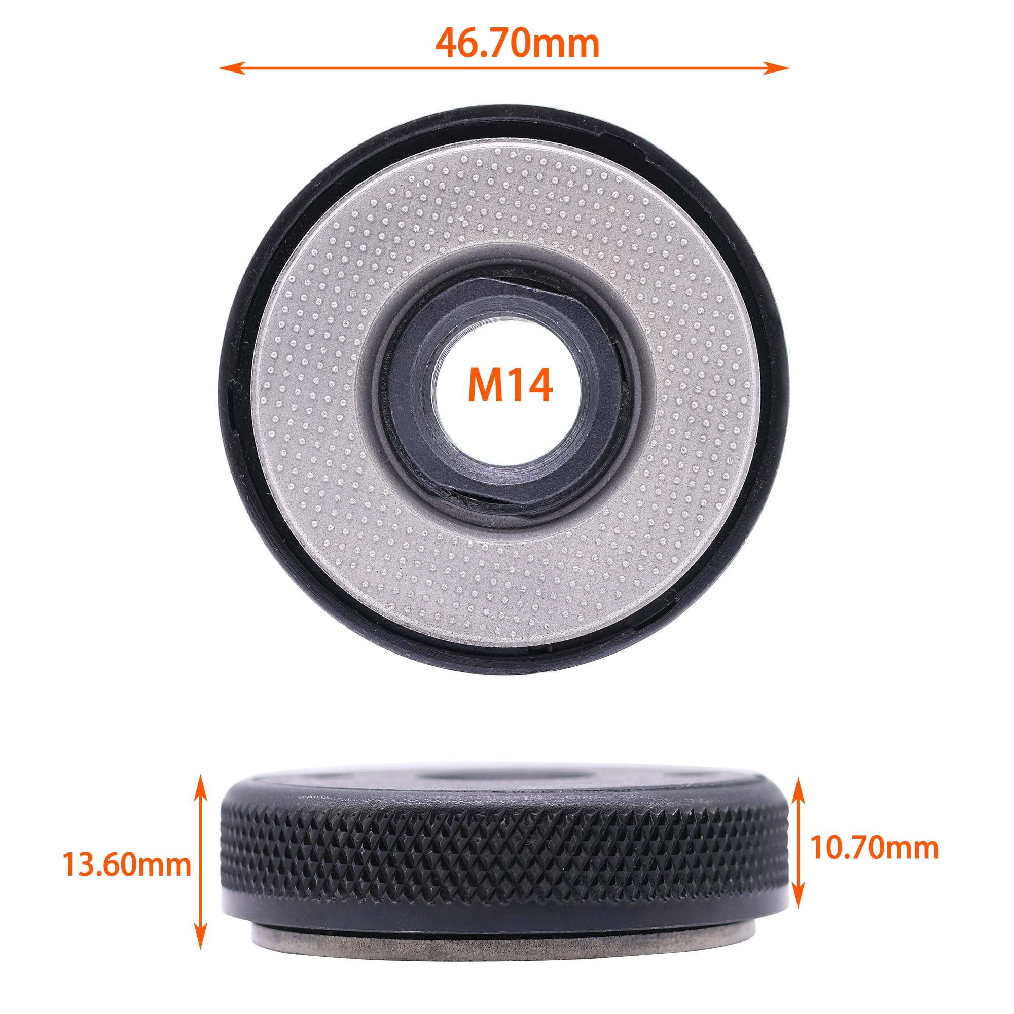 Tuerca De Sujeción Rápida SDS Clic M14 Para Amoladoras Angulares - Compatible Con AEG, DeWalt, Makita, Metabo, Etc., Color Negro